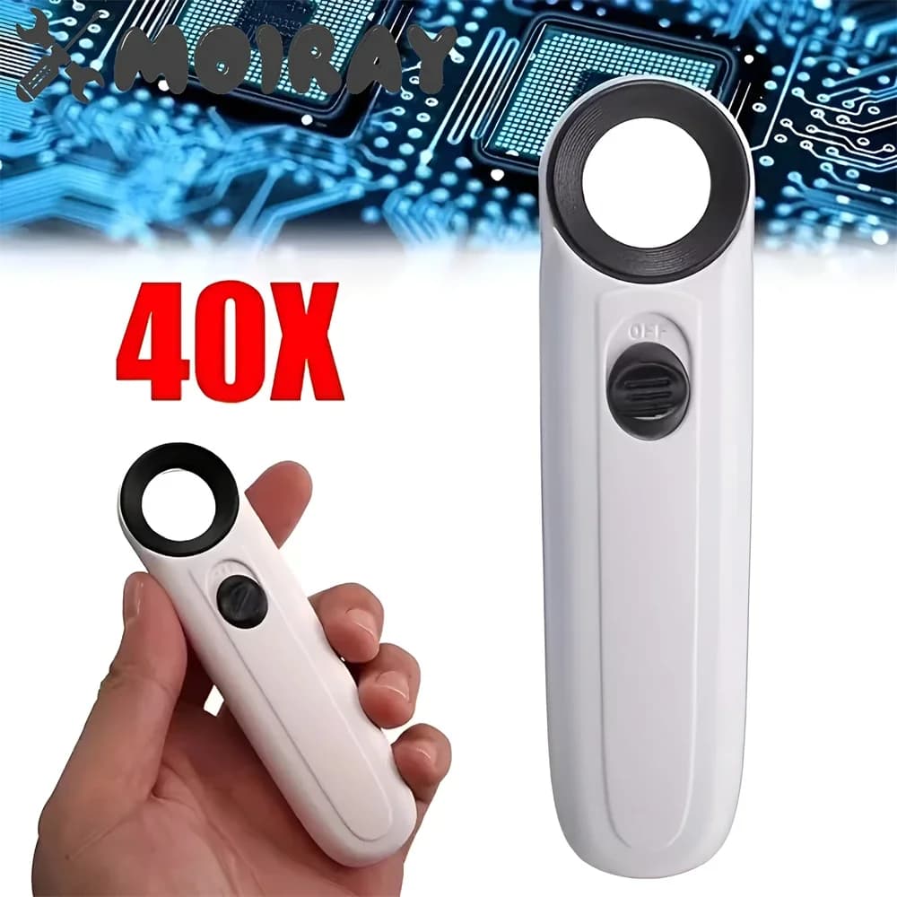 Lente d'ingrandimento portatile 40X con lente d'ingrandimento tascabile a luce LED Lente d'ingrandimento illuminata portatile per l'ispezione dei gioielli