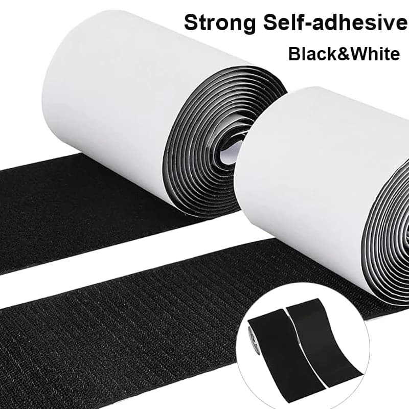 Width 100mm(4Inch) Strong Self-adhesive Fastener Tape Hook and Loop Back Nylon Sticker Adhesive Magic Tape With Glue 1M