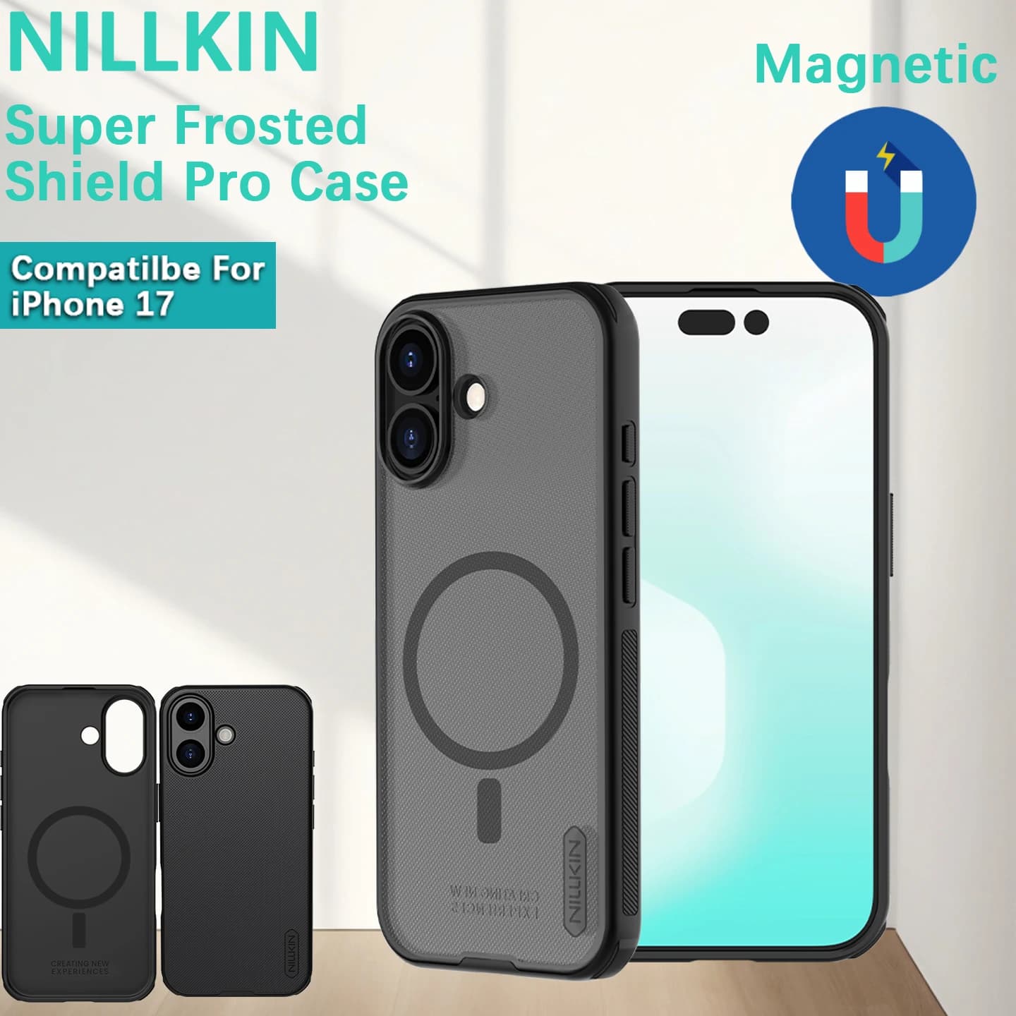 NILLKIN Compatible For iPhone 17 AIR Super Frosted Shield Magnetic Mobile phone case TPU PC back cover plastic protective Case