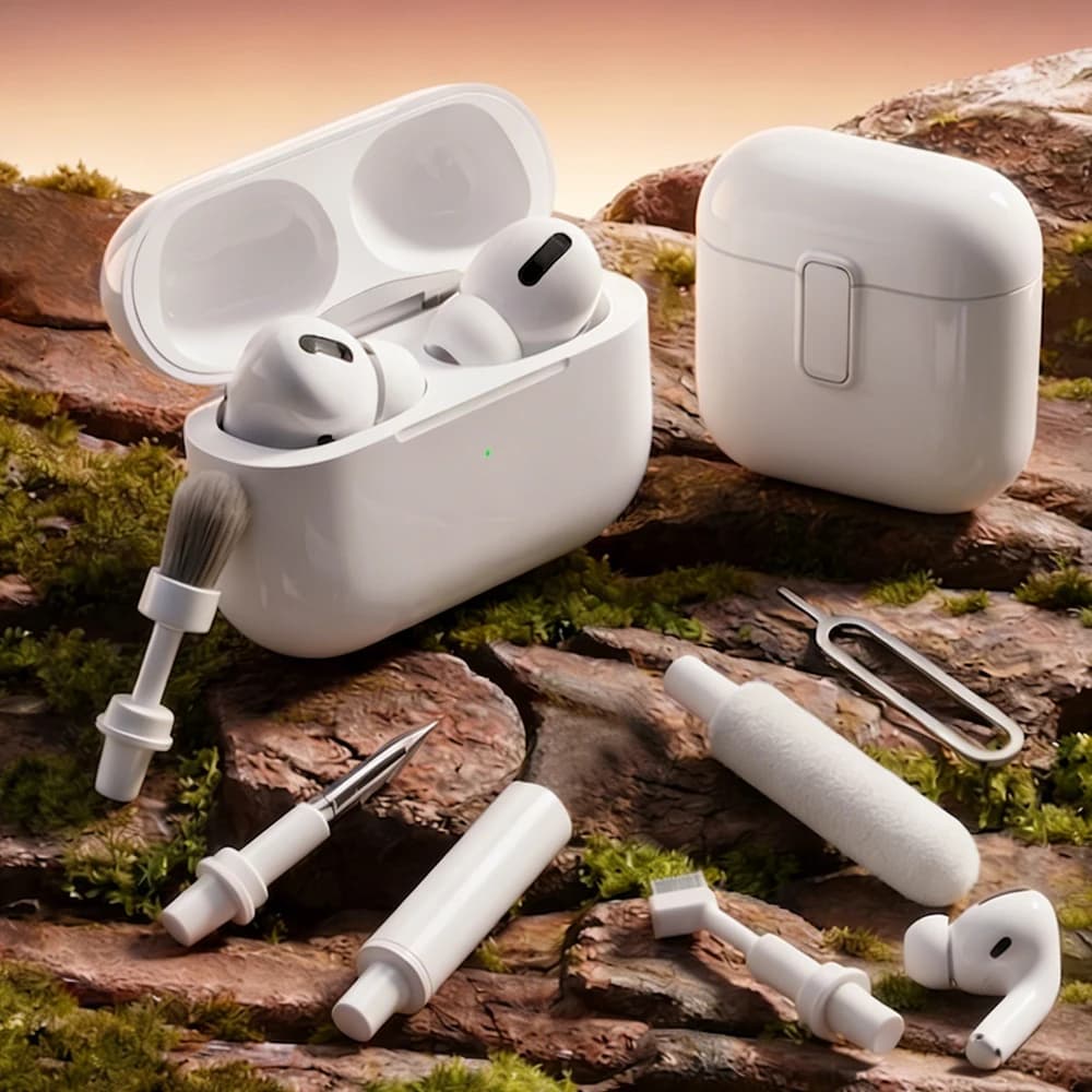 Kit di Pulizia per Auricolari, Penna Pulente per Airpods Pro 3 2 1, Spazzola per Custodia, Strumenti di Pulizia per Cuffie e Auricolari Xiaomi Samsung