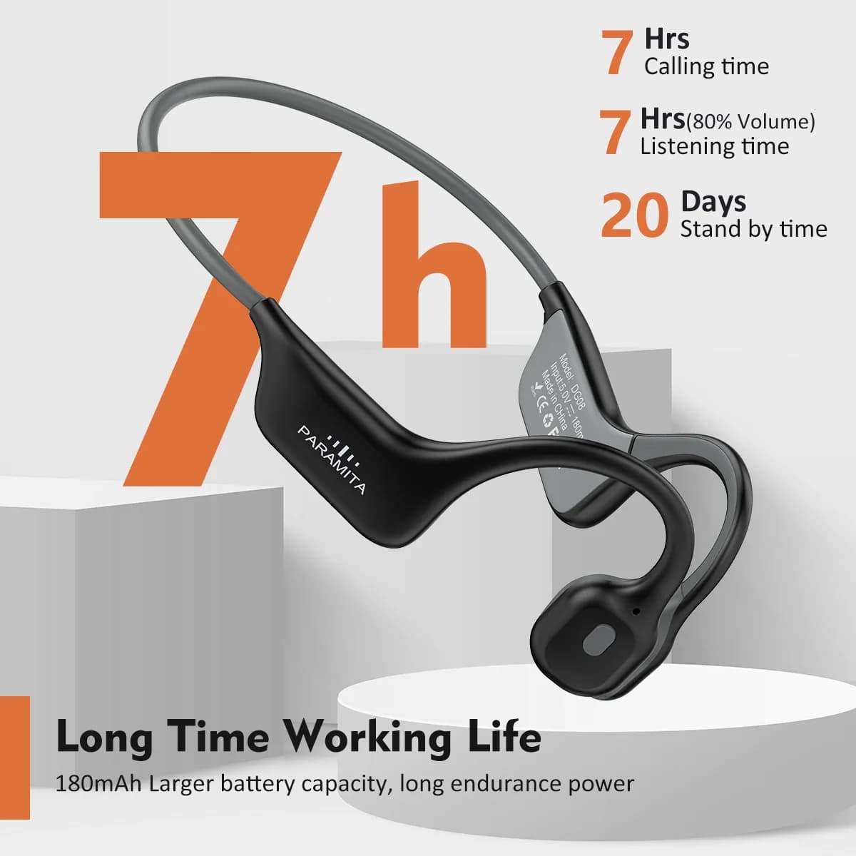 2024 Classic DG08 Cuffia a conduzione ossea Auricolare Bluetooth wireless con MIC BT 5.3 Impermeabile per allenamenti sportivi da corsa
