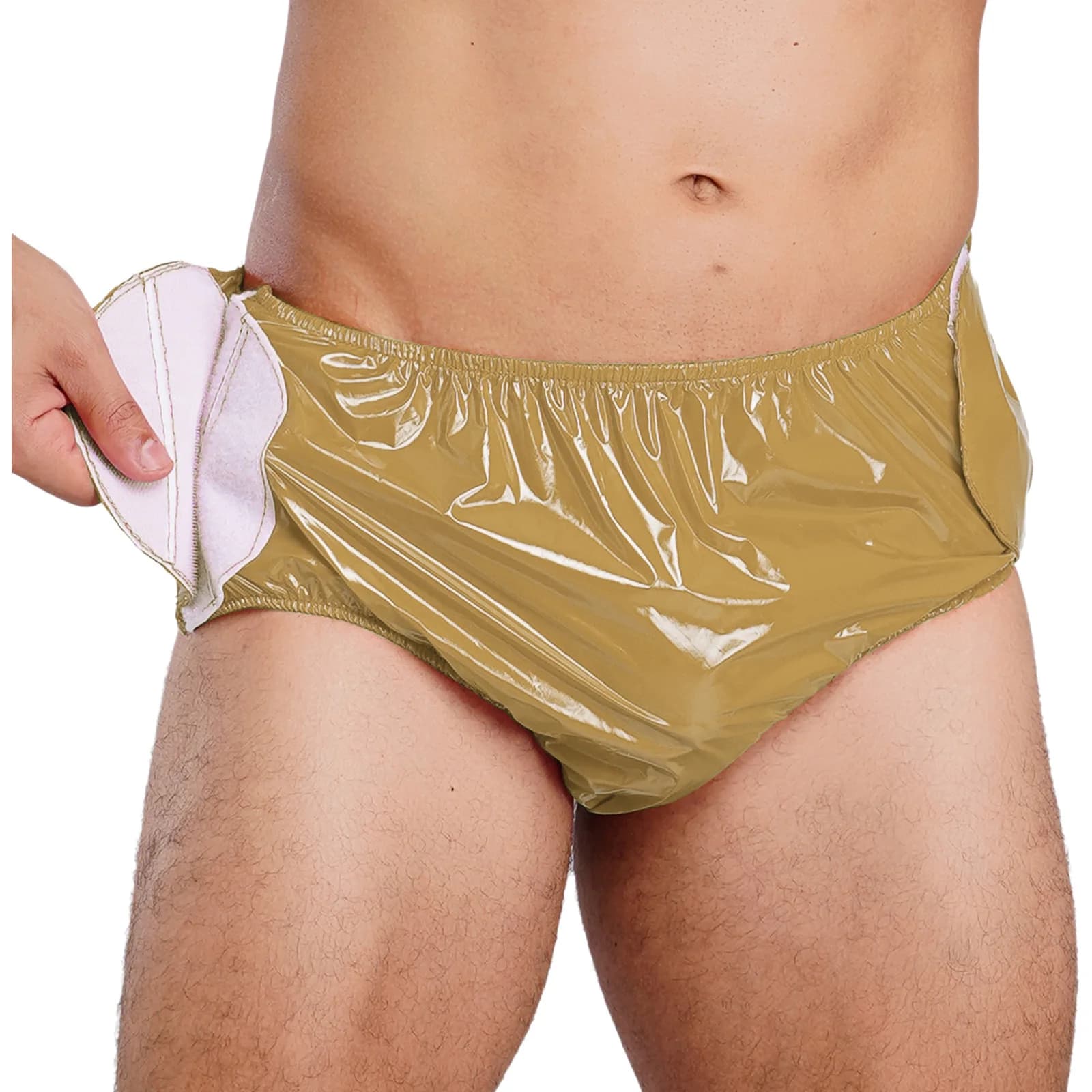 Swimwear Men Reusable Swim Diaper Cover Swimsuit Vinyl Waterproof Special Need Swimmers Incontinence Briefs Underwear with Hook