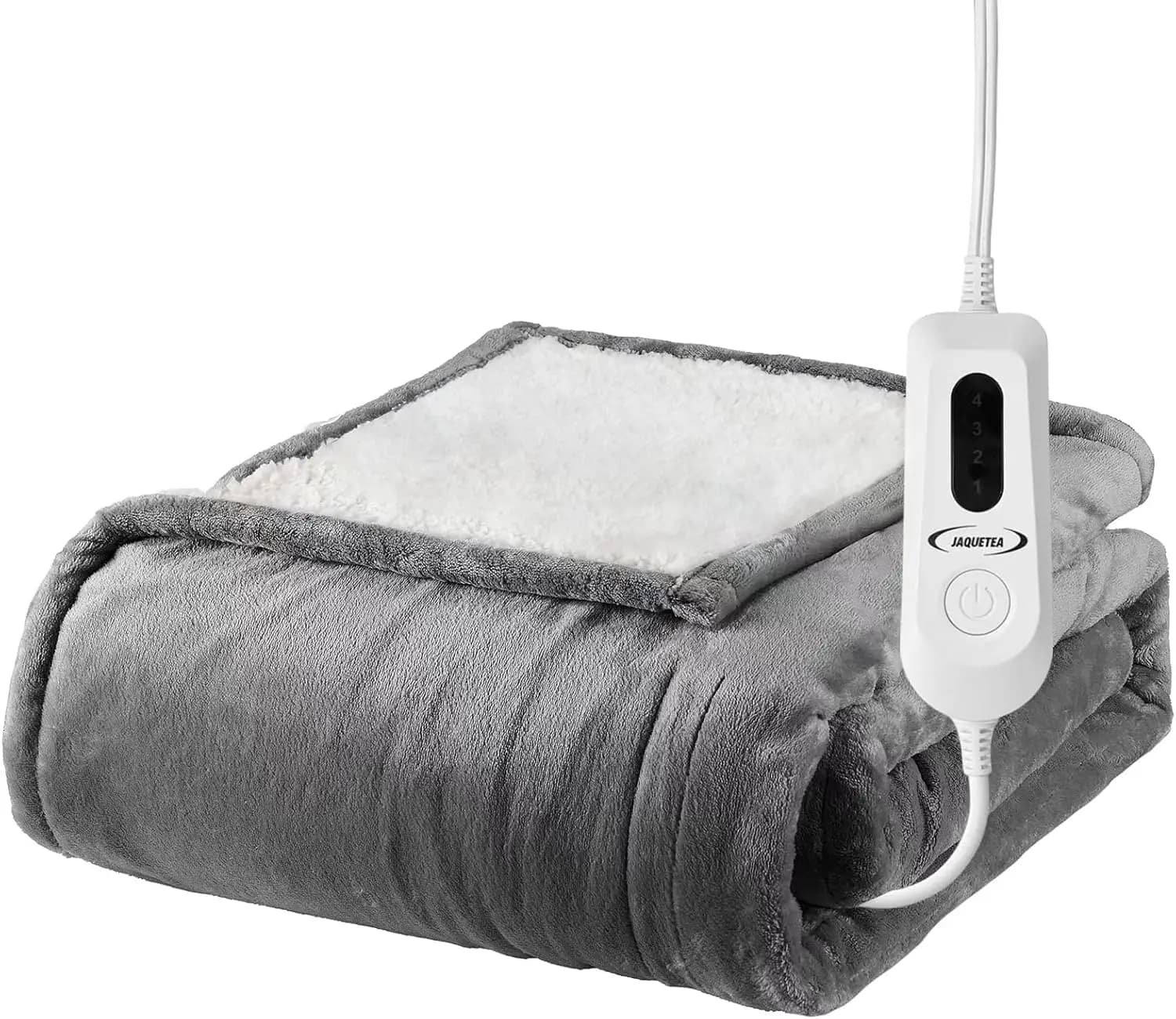 Coperta da tiro riscaldata elettrica 50x60 in flanella Sherpa 4 livelli di calore Spegnimento automatico Lavabile in lavatrice Certificato ETL