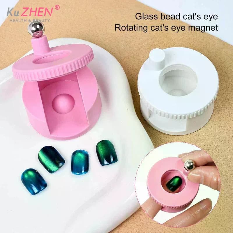 1 Pezzo Magnete Occhio di Gatto a Rotazione Automatica, 360° ° Magnete Rotante Potente per Effetti Luminosi su Perline in Acciaio, Magnete Multisfaccettato per Nail Art