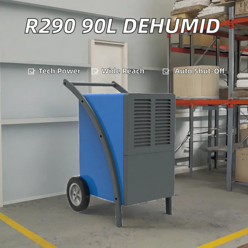 R290 Industrial Commercial Dehumidifier 50L/170Pints Metal Body Electric Compressor Dehumidifier