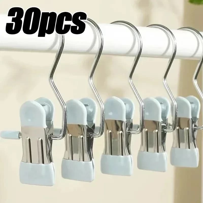 Multifunctional Clothespin Hanger Clothes Hook Buckle Metal Stainless Steel Hat Skirt Trouser Clip Clothing Wardrobe Storage