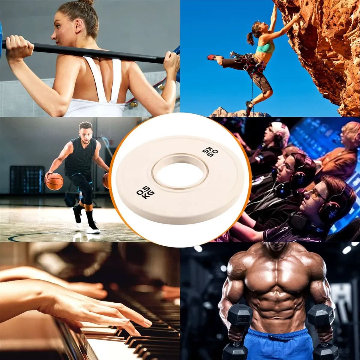 Top 2X Micro-type Gym Plate weights with handlebars Rubber fractional weight plates Additional opening 50,4 mm 0.5 kg