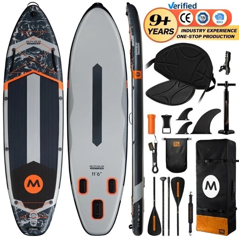 Tavola da Paddle Gonfiabile OEM all'ingrosso 11'6''x35''x6'' per Pesca e Touring con Sedile Kayak