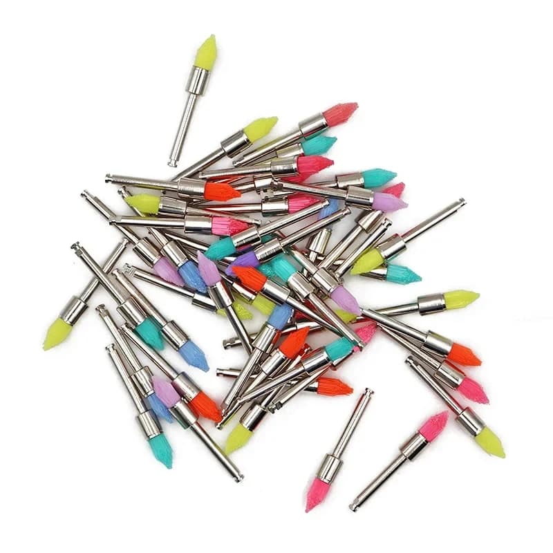Lucidatore dentale usa e getta Spazzola con setole in nylon Spazzole per lucidatura Sbiancamento dei denti Spazzole per profilassi Materiali per dentisti