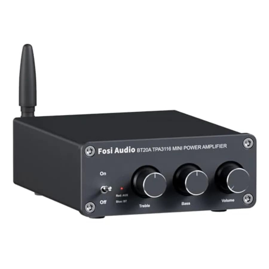 BT20A Bluetooth Stereo Amplifier, 2 Channel Home o Component Amplifiers for Passive Speakers, Mini Class D Amp Receiver 200W fo