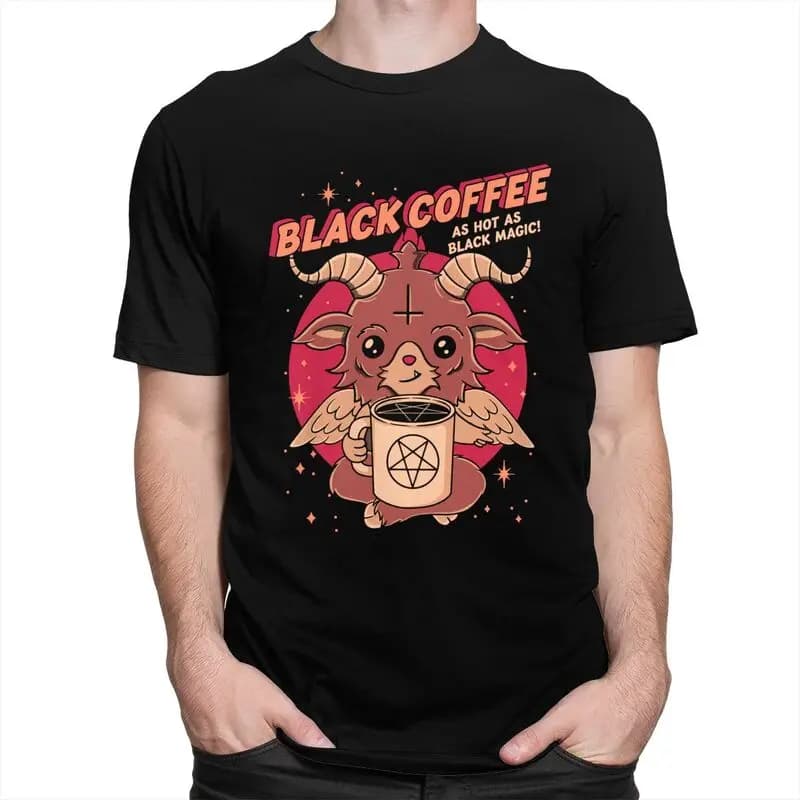 Maglietta da uomo Divertente Baphomet Evil Satan Demon Top Uomo Donna Harajuku Cartoon GraphicTee Lucifero Capra Maglietta a maniche corte Tees