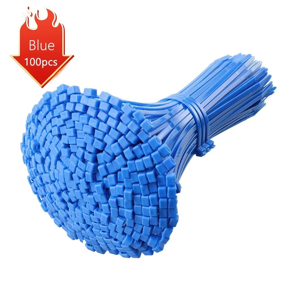 100pcs Nylon Self Locking Cable Ties​​ ​​Strong & Durable ​​Self Locking Mechanism ​​Cord Ties​​ Bundling Wires​​ ​​