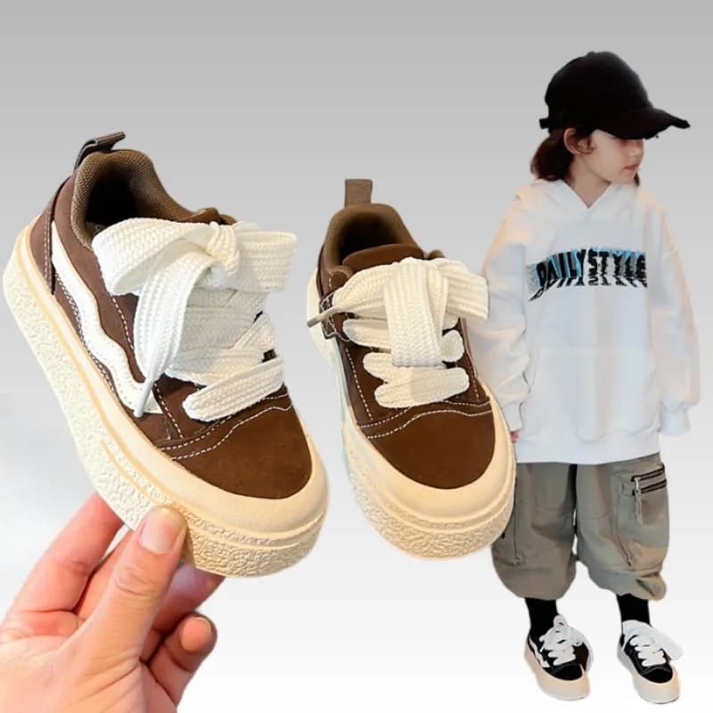 Sneakers per Bambini Primavera-Autunno, Scarpe Sportive alla Moda con Punta Arrotondata, Comode e Antiscivolo, Calzature Casual con Suola Morbida per Bambini e Ragazzi