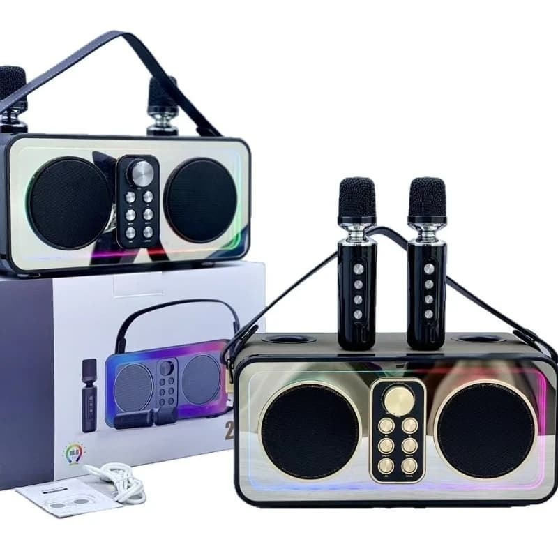 Altoparlante Bluetooth, microfono wireless KTV domestico portatile per bassi Karaoke all'aperto