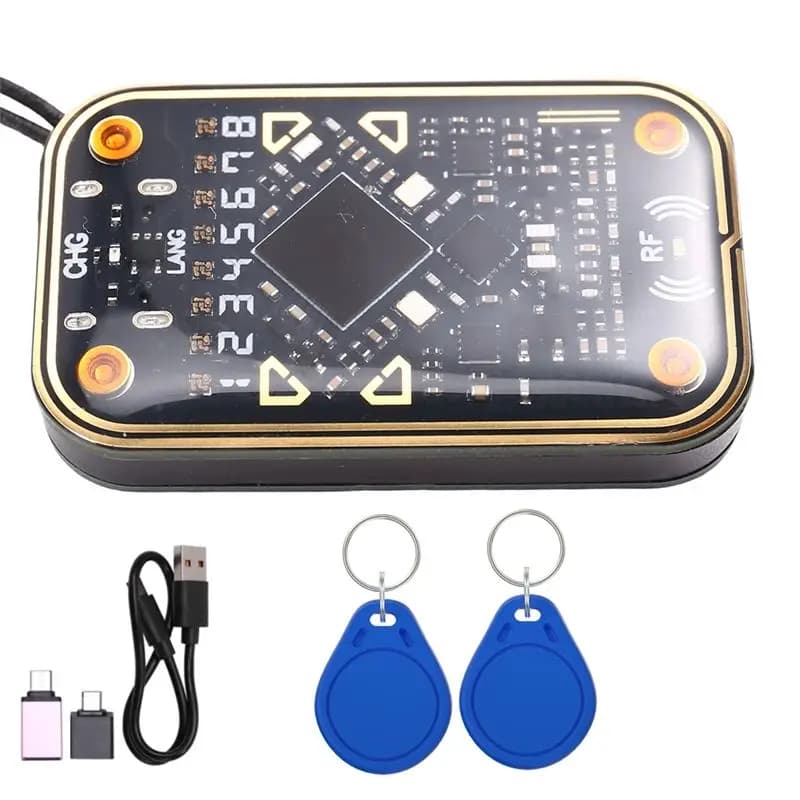 ABZZ-Chameleon Ultra V2.0 Lettore di chip RFID Emulatore di smart card + 2XUID Portachiavi 125K 13.56Mhz Decodifica schede Duplicatore NFC