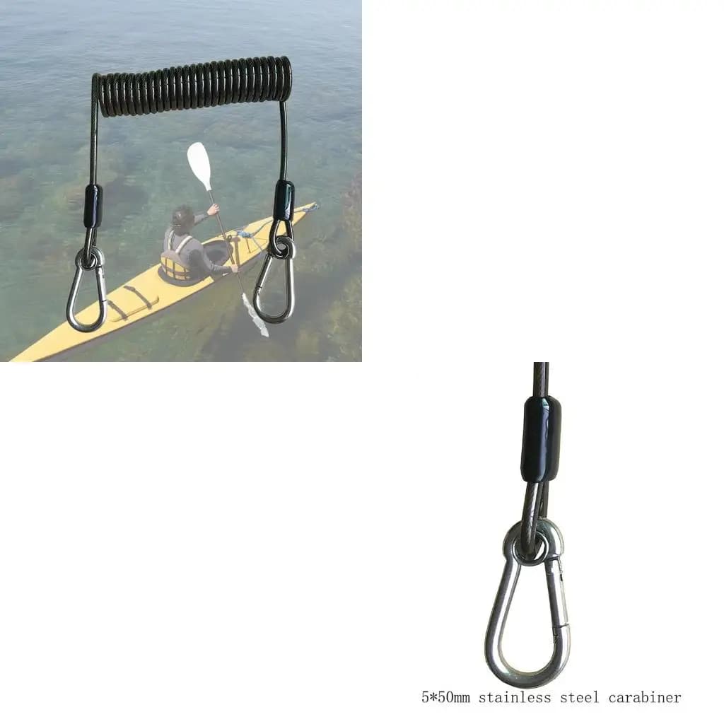 Q39E Kayak Paddle Guinzaglio Pesca Sicurezza Cordino a spirale Accessori per kayak Asta a spirale estensibile Pagaie per kayak