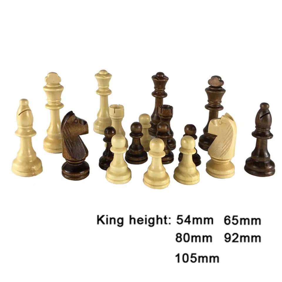 32 pezzi scacchi in legno King altezza 54/65/80/92/105mm Set di scacchi Set di scacchi scacchi Set di scacchi Kid adulto regalo di scacchi IA14