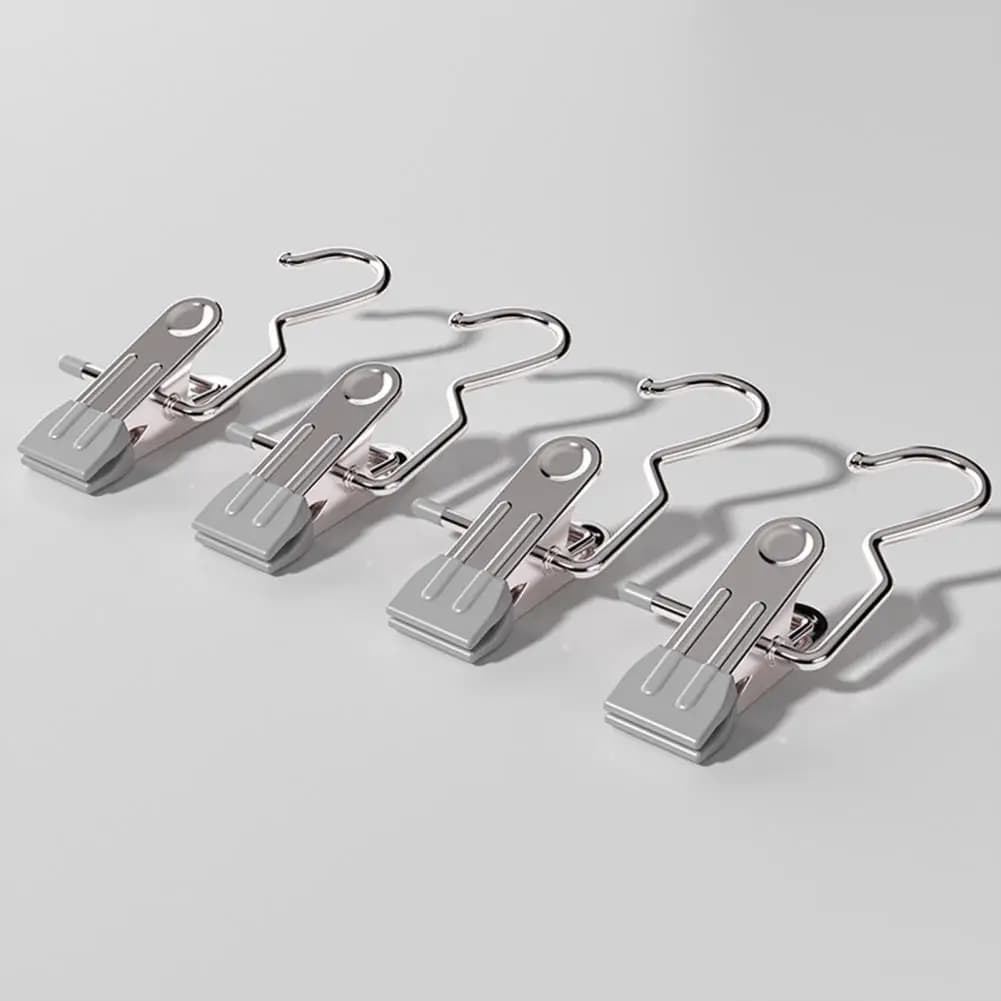 Clothes Storage Hanger Clip 10pcs Metal Hanger Clips with Soft Rubber Coating Space-saving Clothespin for Clothes for Clothes