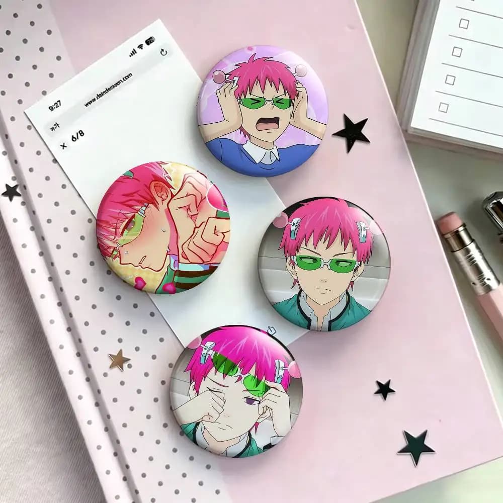 Kusuo Saiki The Disastrous Life of Saiki K Laser Badge Applicable For Backpack Clothes Hats Decor Creative Accessories