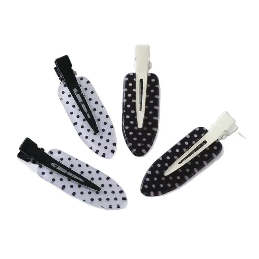 Cute Black White Acrylic Hair Clips Polka Dot Non-Slip Seamless Hairpin Elegant Secure Hold Hair Styling Accessories Daily Wear