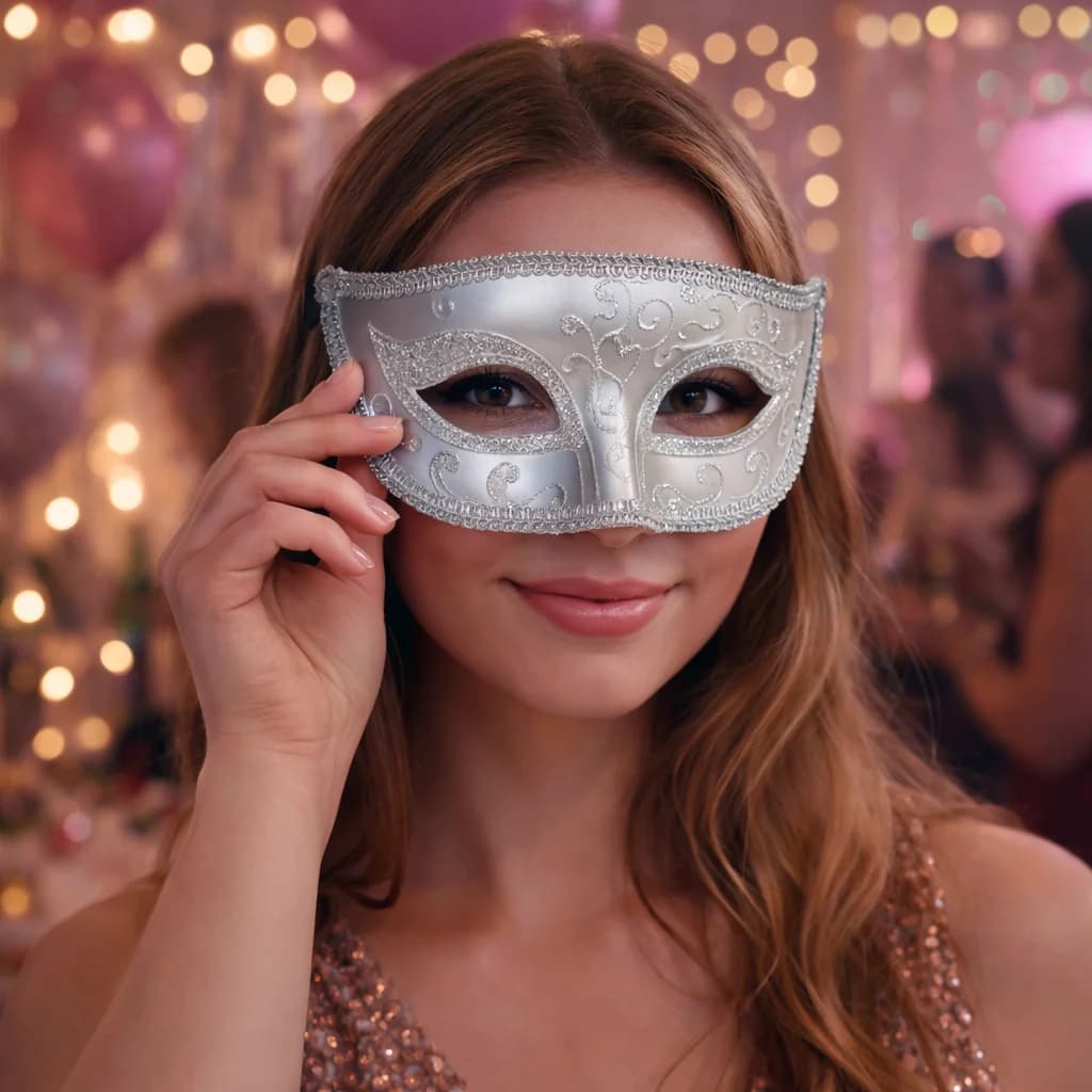 Maschera Jazz Semintegrale per Adulti, Accessorio per Costume Dipinto per Uomini e Donne, Perfetta per Feste in Maschera, Eventi da Ballo
