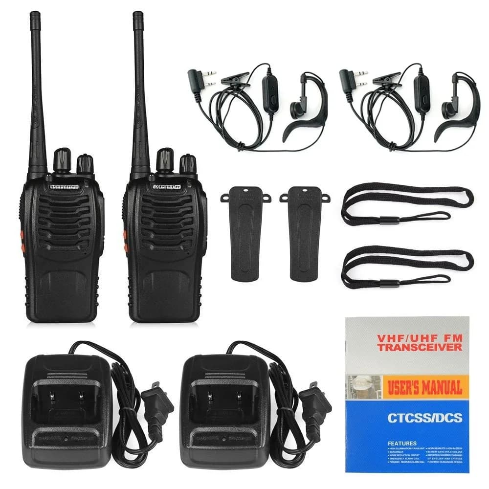 NUOVO BF-888S Dual-mounted Outdoor Wireless Walkie-talkie Chip Indipendente Led Torcia a Luce Forte 1