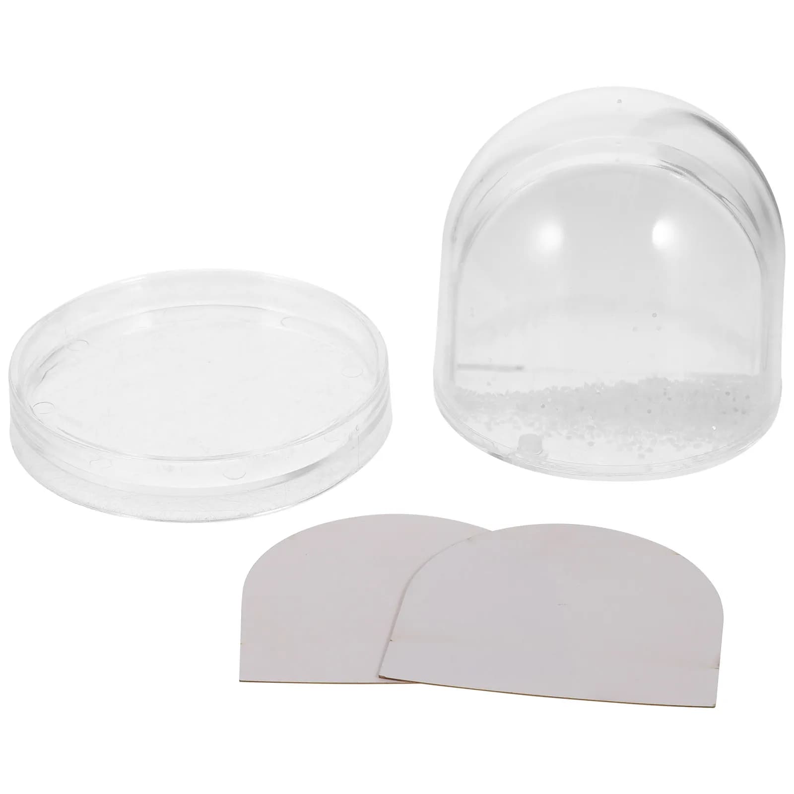 Photo Frame Mini Snow Globe Plastic Empty for Photo Insert Fa-da-te, Easy to Clean, Reusable, Home Decoration, Office, Desk, Christmas