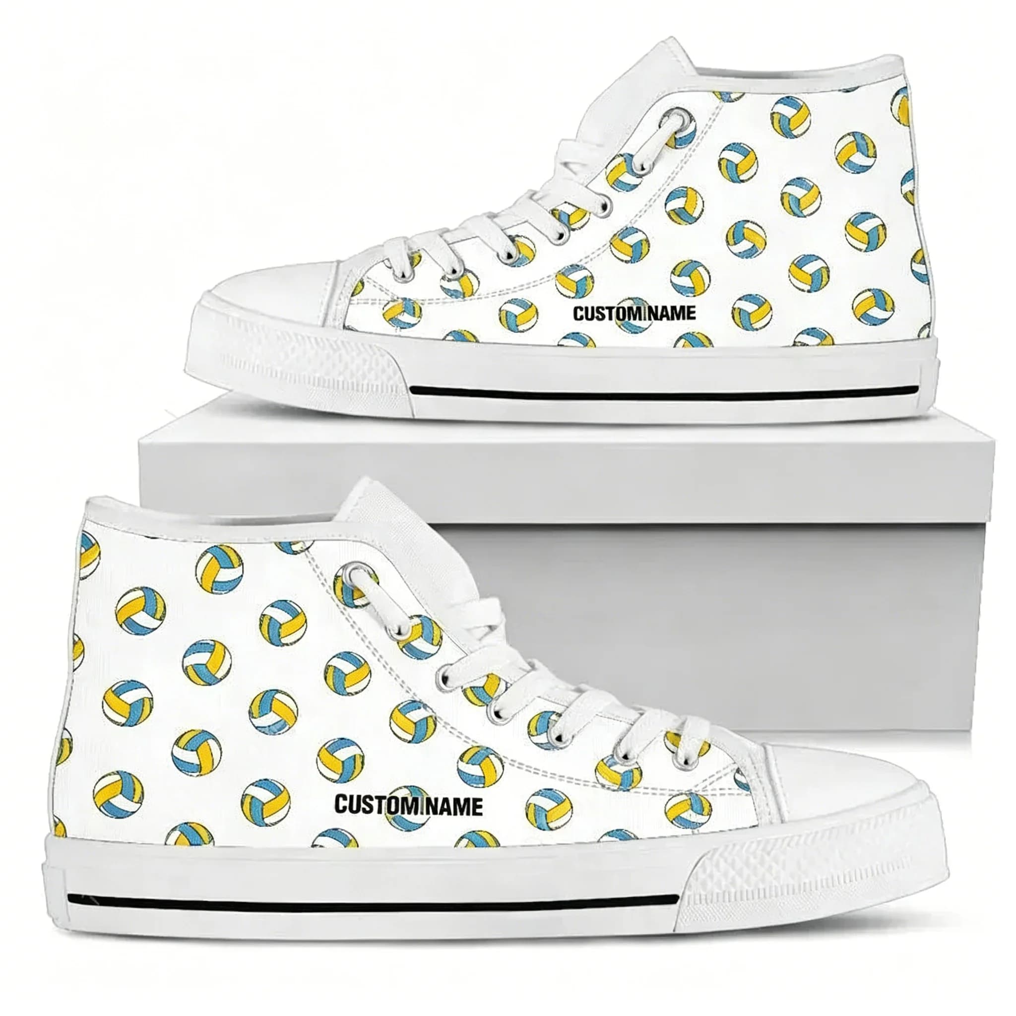 Volleyball High Top Sneakers Mens Womens Teenager Canvas Sneaker Casual Couple Shoes Custom Shoes