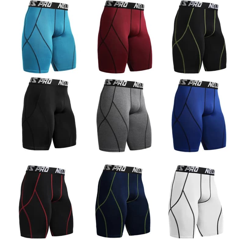 Men's Sports Fitness Shorts Gym Training Fast Drying Compression Leggings Cycling Shorts Basket Racing Shorts