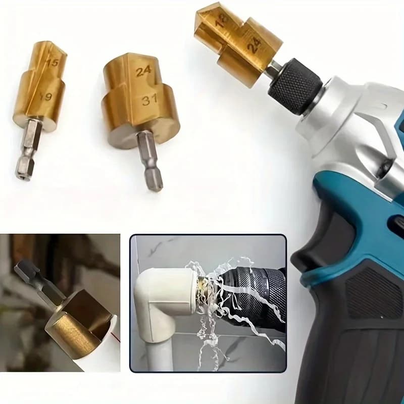 3PC HSS Drill Bit Set - Hot Melt Pipe Hole Expander & Leak Repair Tool, Industrial-Grade Corrosion Resistant Cutting Kit