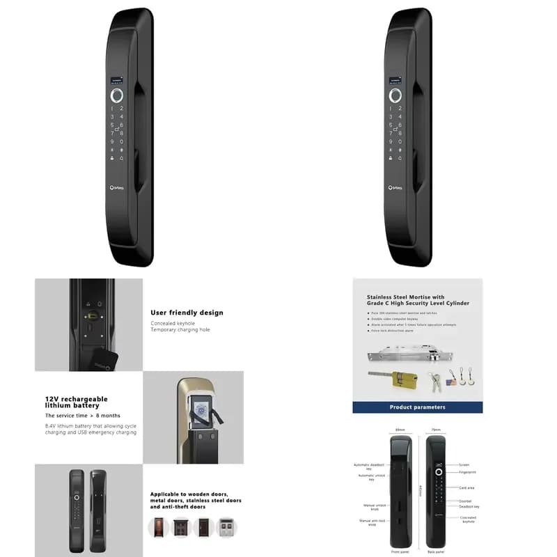 2026 ORBITA P 8030 Fully Automatic Smart Lock Which Mortise Interchange Easily and Supporting Hooks