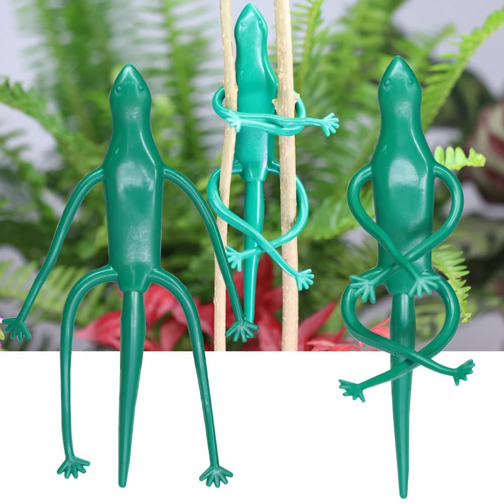 1PC Gecko Shape Garden Plant Tie Reusable Tree Shrub Climbing Stem Support Clip Adjustable Hanging Vine Fixed Cable Twist Wire