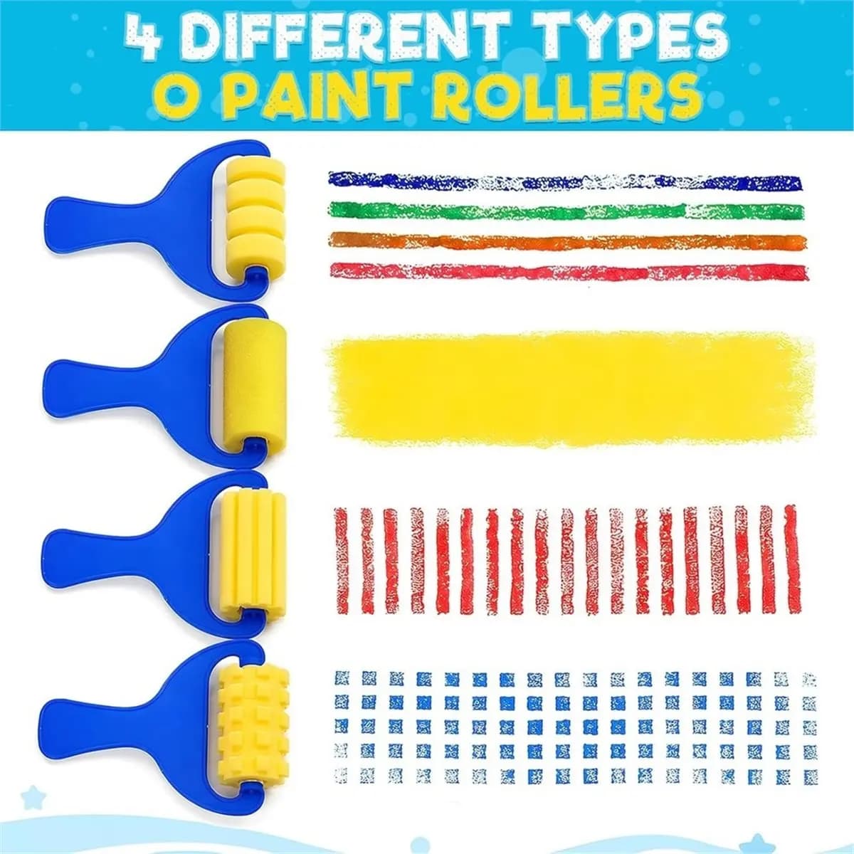 39pcs Paint Sponge Brushes Set, Bulk Assorted Shapes Foam Stampers and Rollers, Art Craft Tools for DIY, Classroom