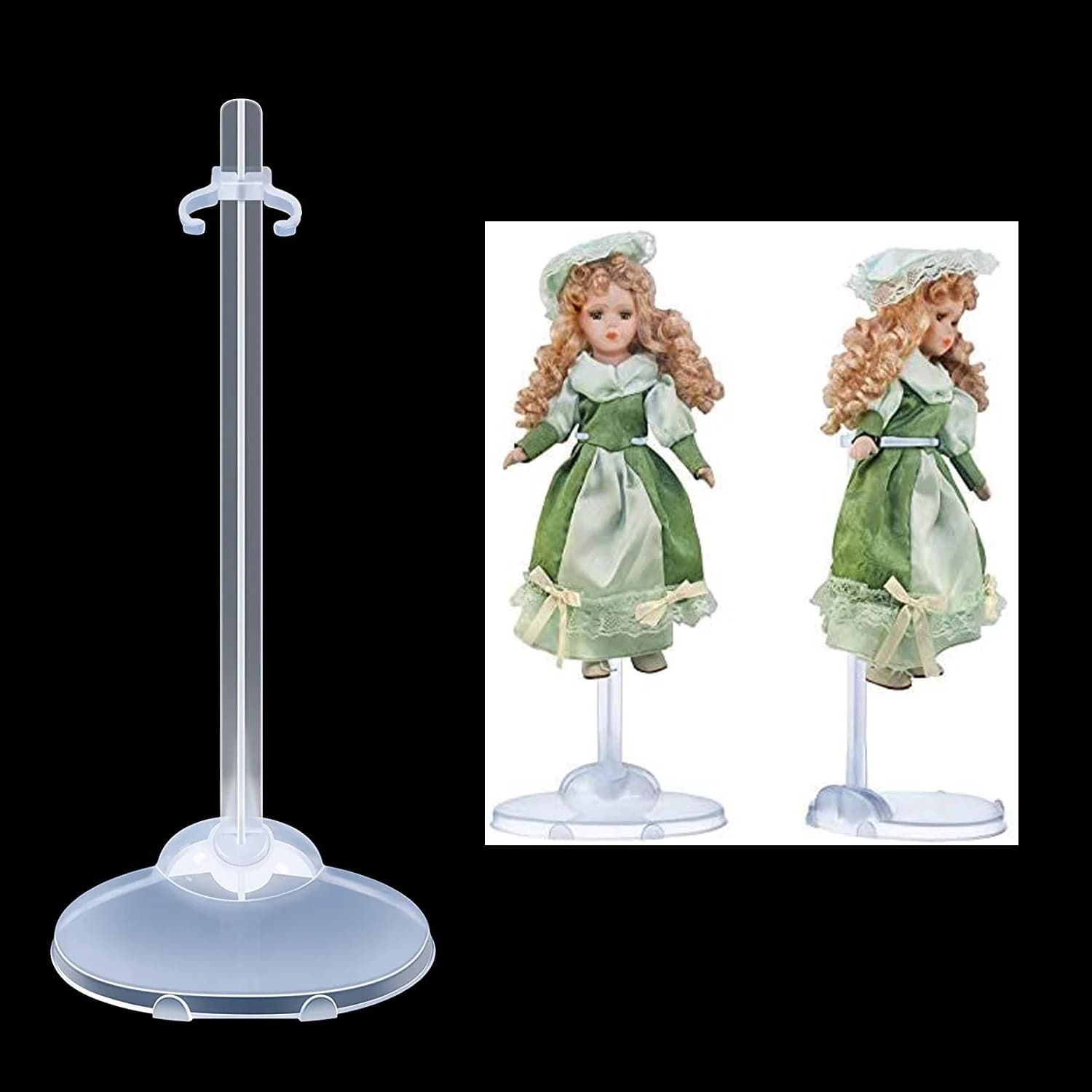 Supporto per esposizione bambole da 5 pezzi, per bambole da 30 cm, modello bianco trasparente, telaio di supporto, accessori per bambole da ragazza