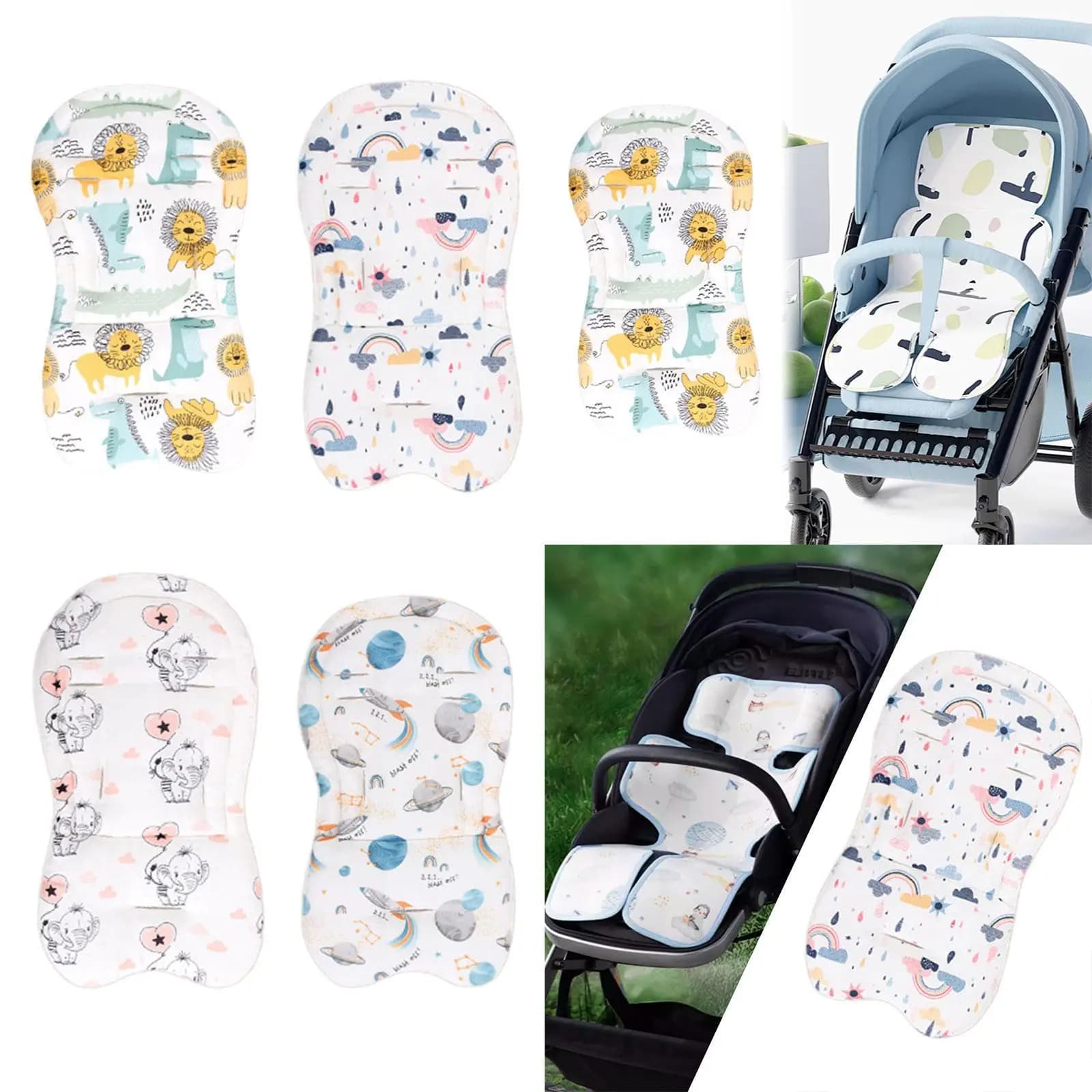 Inserto per seggiolino auto per neonati Fodere morbide per sedili per passeggini buttafuori per bambini