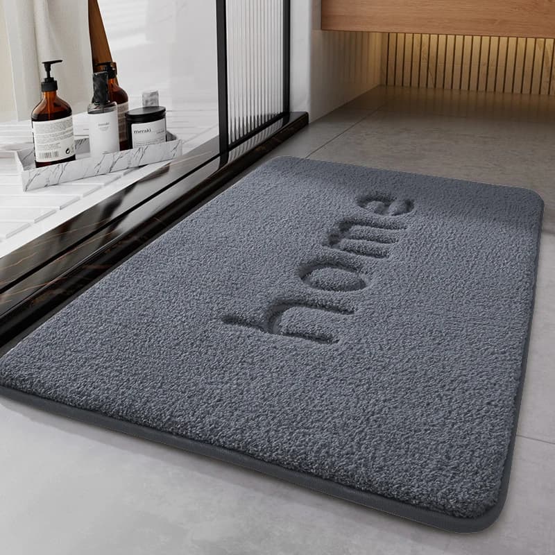 Bathroom flannel non-slip carpet simple shower room door furry absorbent foot mat thick door mat