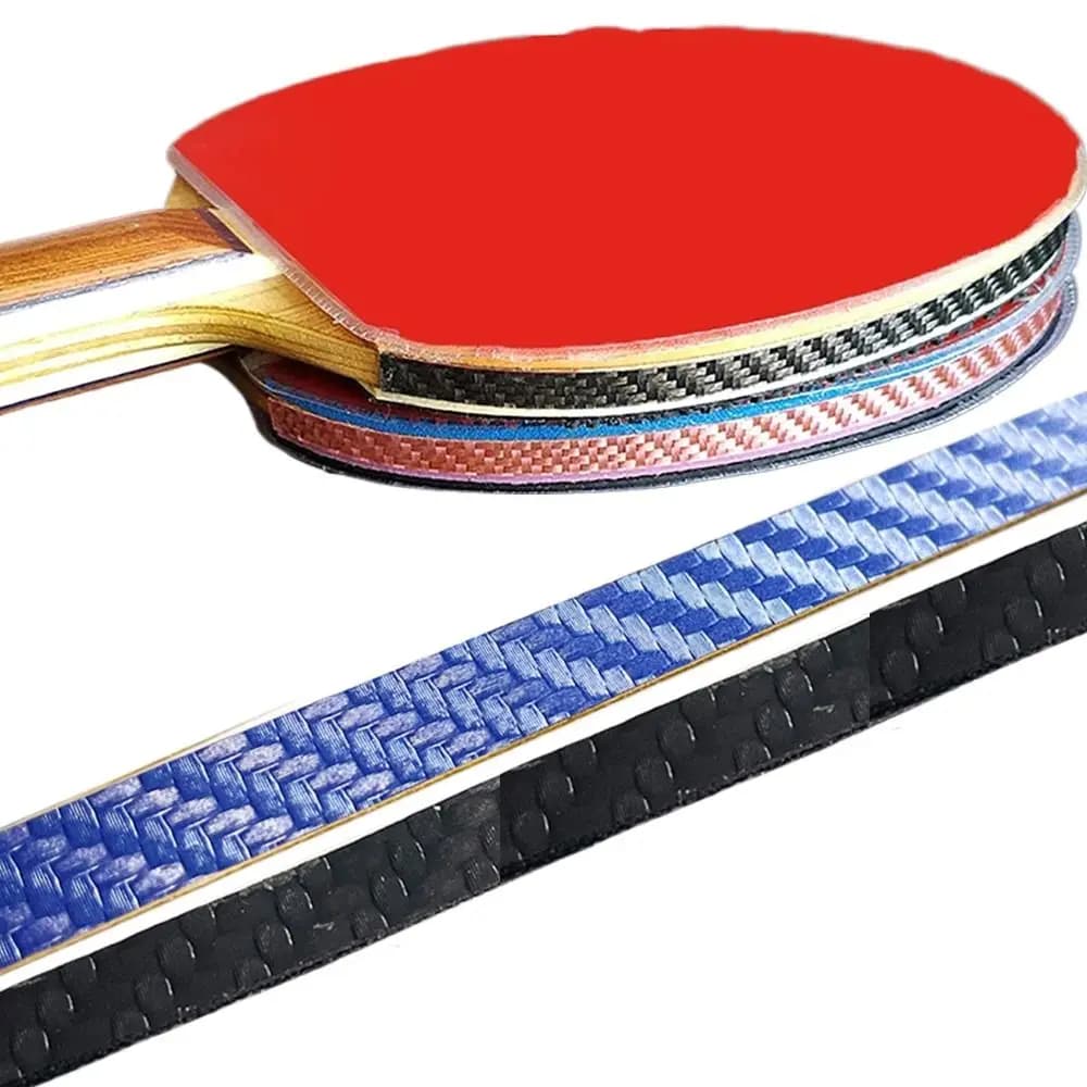 Nastro per bordi per racchetta da ping pong in fibra di carbonio PU Nastro protettivo per pipistrelli da ping pong super rigido Striscia di protezione per bordi ispessiti