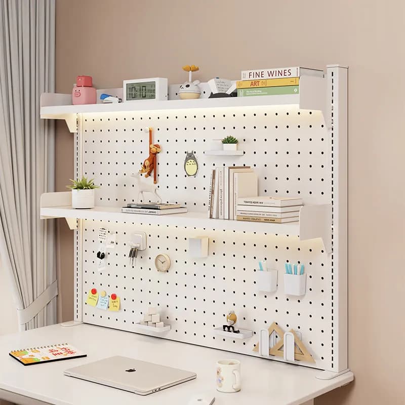 Table bookshelf adjustable full wrought iron hole board desktop desk storage rack computer desk storage rack clip type