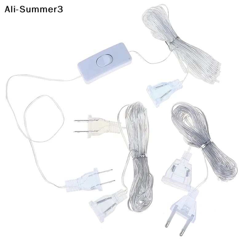 【AyS】1 Pezzo Cavo di Prolunga 3M/5M con Spina EU/US, Cavo di Estensione Standard per Luci Natalizie a LED