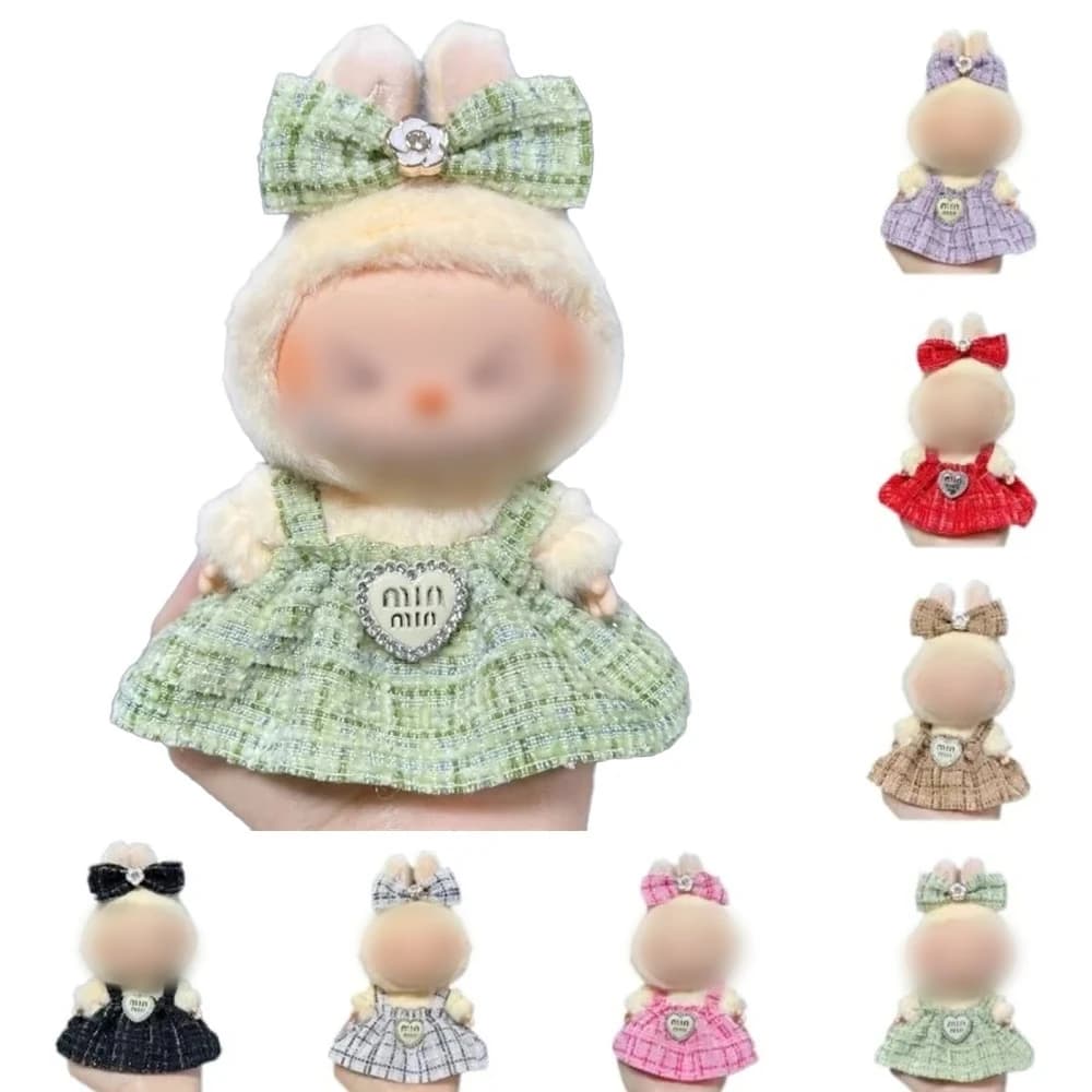 For 17cm Labubu Plush Clothing Doll Exquisite Skirt- Adorable Retro Skirt Set for DIY Clothes Accessories Gift（no doll）