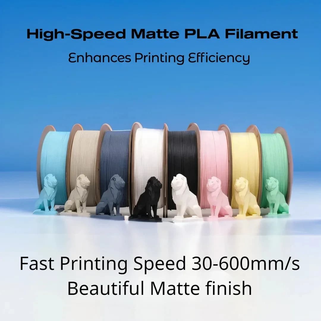 Filament PLA matte updated 1,75 mm, high speed 30-600 mm/s, fast print speed Excellent adhesion Filament PLA matt, 1 kg/bobine