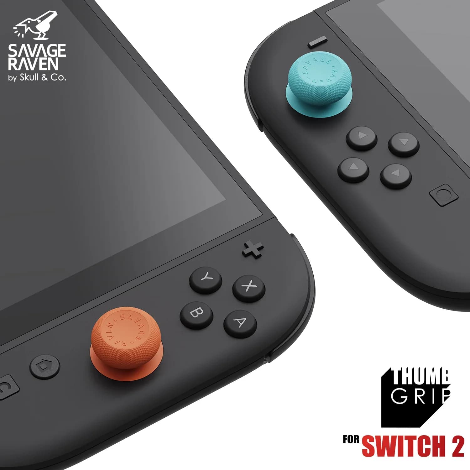 Savage Raven di Skull & Co. Set di Copri Joystick JoyCon per Nintendo Switch 2, Copertura per Levetta di Controllo per NS2 (6 Pezzi/Confezione)