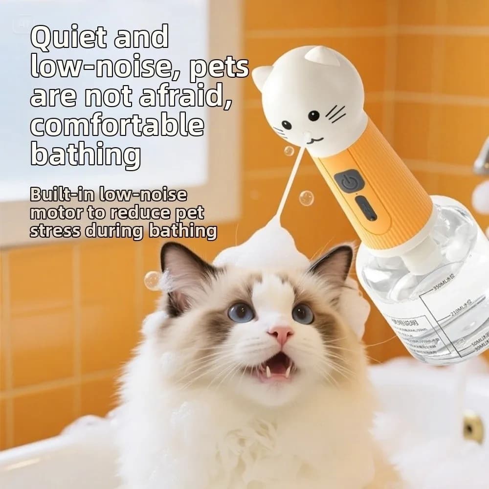 Dispenser di Schiuma per Animali Domestici con Ricarica USB, Macchina Automatica per la Pulizia, Erogatore Intelligente di Shampoo per Cani e Gatti
