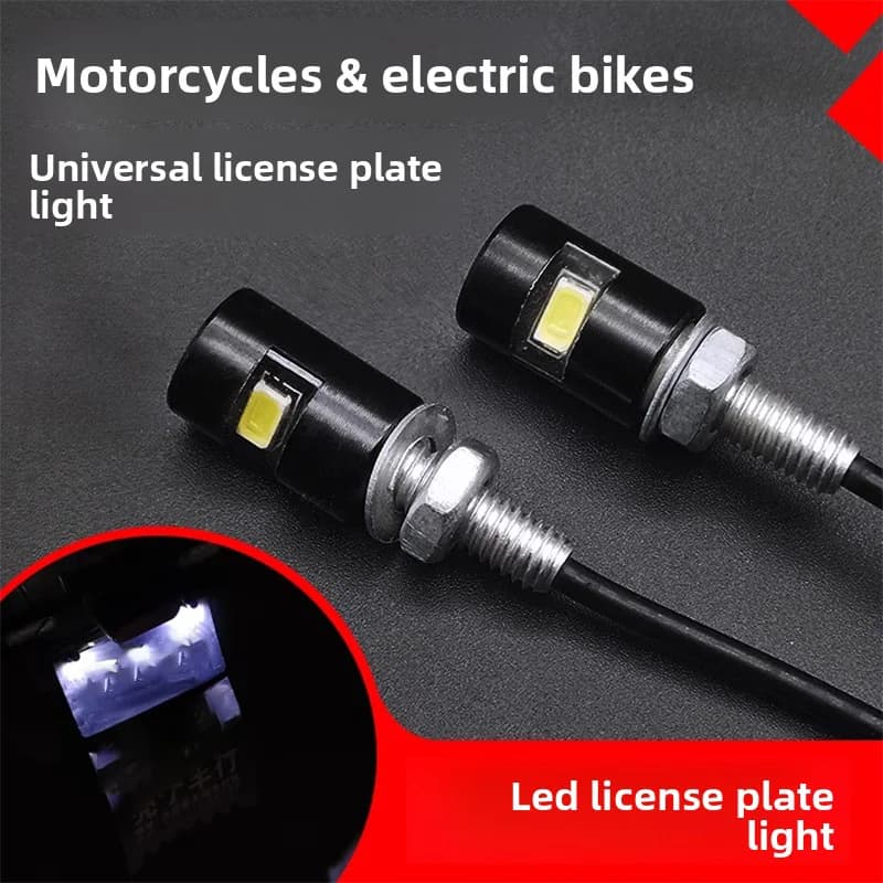 Luci targa a LED per auto e moto, apparecchi di illuminazione 12V, viti fanali posteriori targa, luci ausiliarie notturne