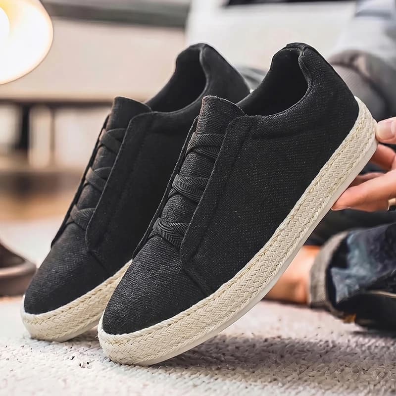 Scarpe da Pescatore in Lino, Scarpe in Tessuto Trendy da Uomo 2025, Scarpe Casual Estive Traspiranti da Uomo