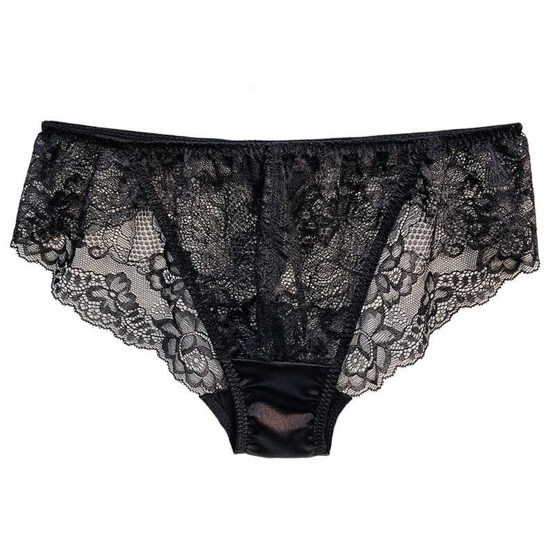 Slip Sexy in Vera Seta con Pizzo per Uomo, Ideali per Spettacoli dal Vivo, Danza, DJ, Club, Bar, Feste Private FKK, Regalo per Fidanzato, Mutandine Thailandesi Stile Harajuku