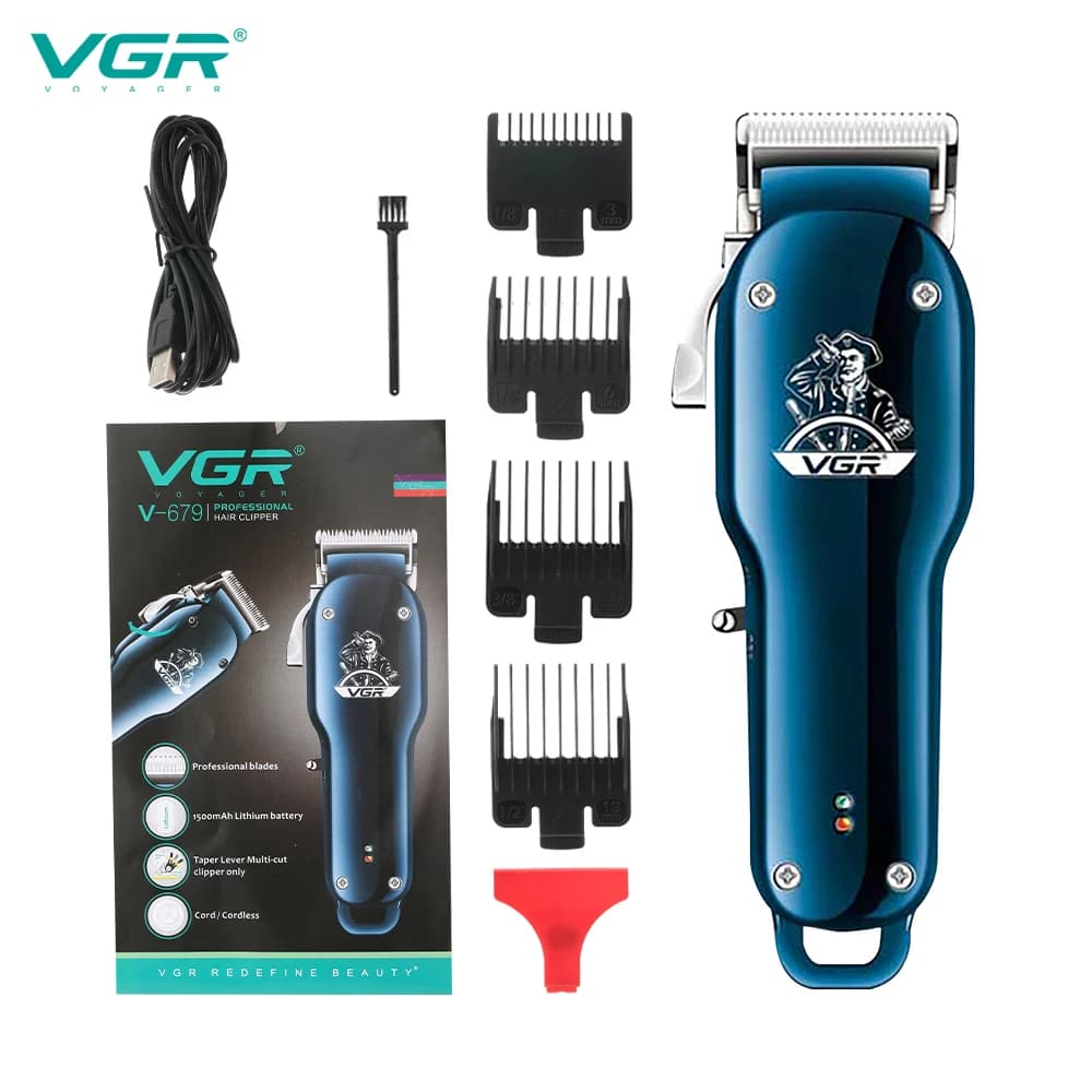 VGR 679 new cross-border haircut adjustable head fader electric charging USB head comb multi-dimensional limit