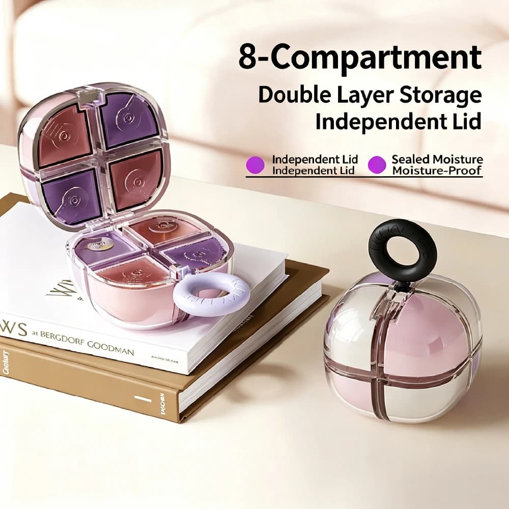 Lightweight Portable 8-Slot Weekly Pill Organizer Box Easy Sorting Travel Companion for Pills And Supplements