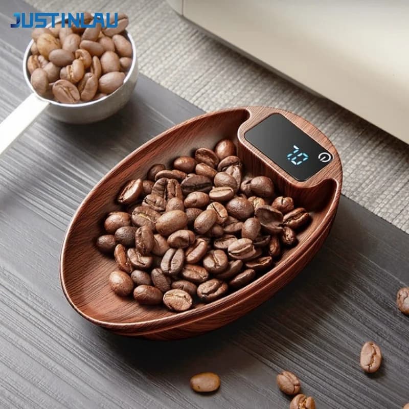 JUSTINLAU Coffee Bean Electronic Scale High-precision Coffee Bean Tray with LED Display Screen Mini Coffee Powder Weigh Scale