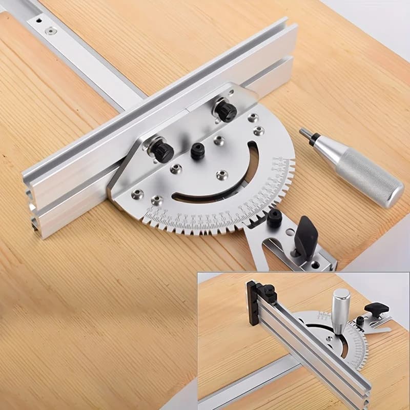 Kit misuratore mitra di precisione, fermagli angolari a 27 posizioni, con recinzione e tappo limite - Per seghe da tavolo compatibili da 3/4"x3/8 Desktop fai da te